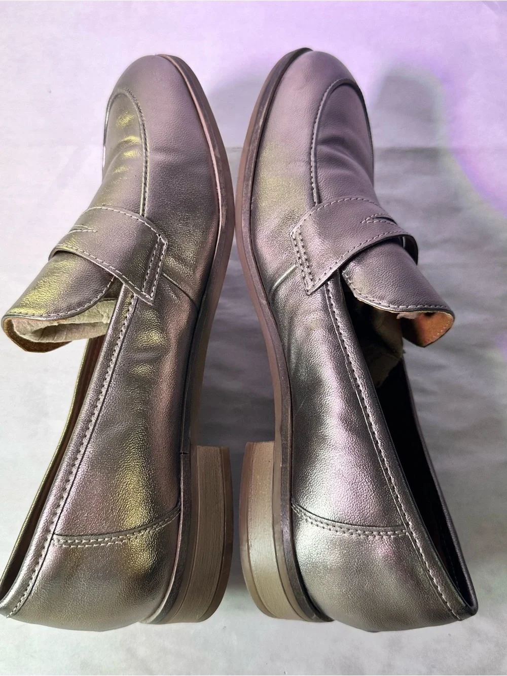 Clarks Metallic Silver Penny Loafers for Men
